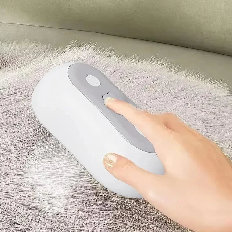 USB Rechargeable Cat Grooming Tool 3 in 1 Electric Steam Spray Comb Silent Massage Brush for Cat with Water Tank