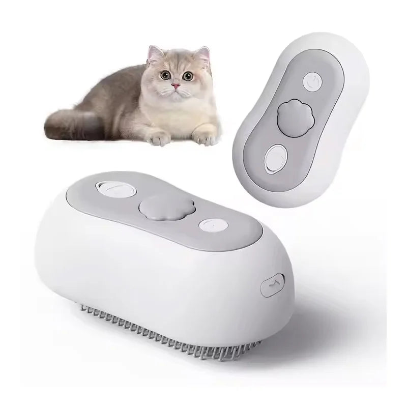 USB Rechargeable Cat Grooming Tool 3 in 1 Electric Steam Spray Comb Silent Massage Brush for Cat with Water Tank